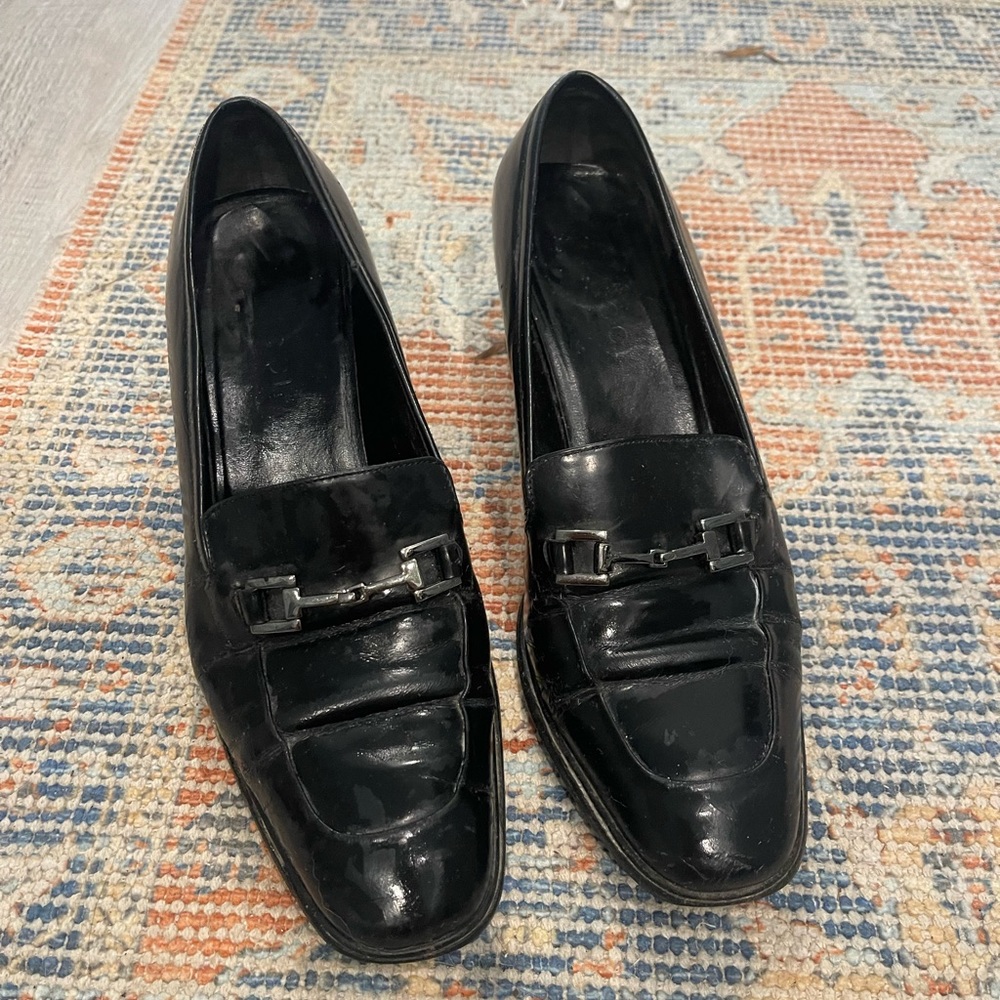 Gucci loafers with a heel